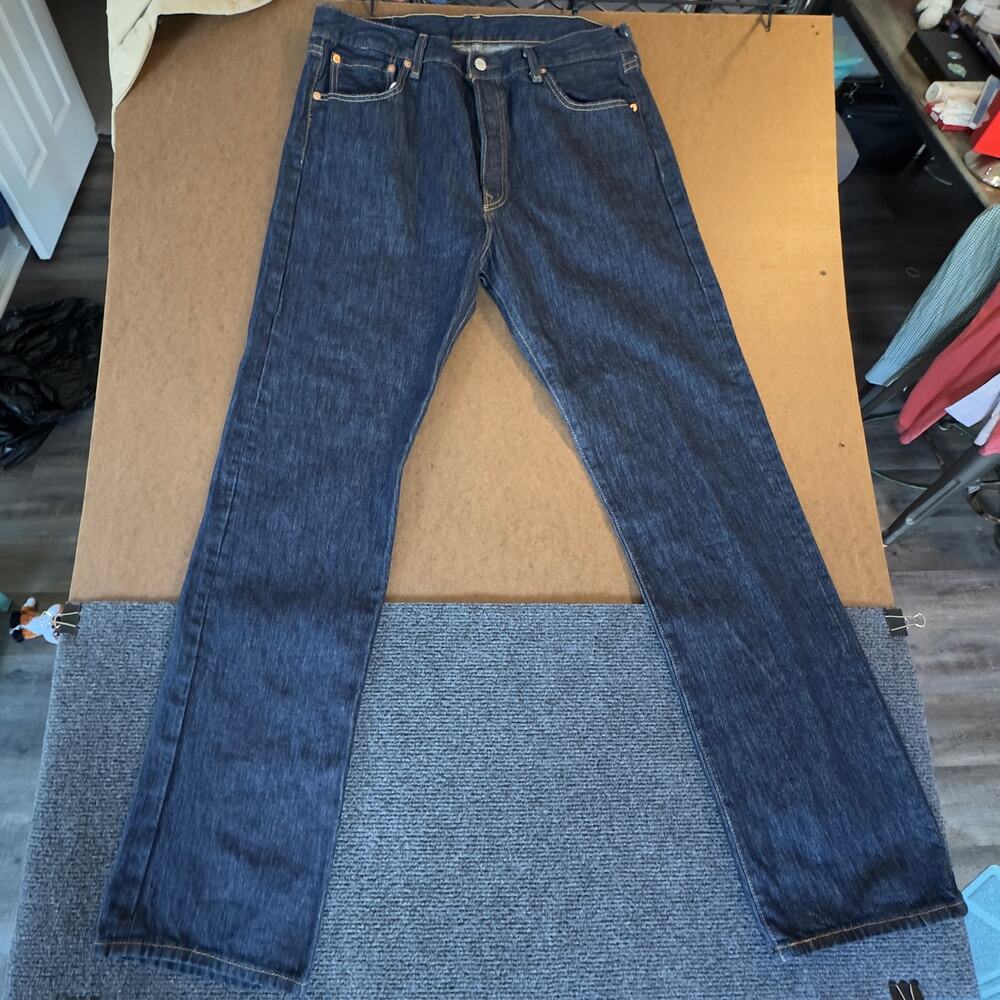 2012 Levi’s 501 Jeans Men’s 36x34 Button Fly Dark Wash Made in Egypt